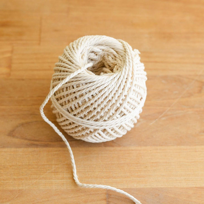Cotton twisted ball of twine unboxed. Compostable and biodegradable.