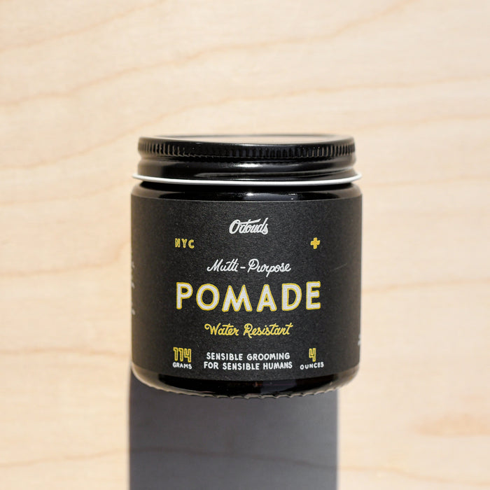 O'douds multi-purpose pomade in glass jar.