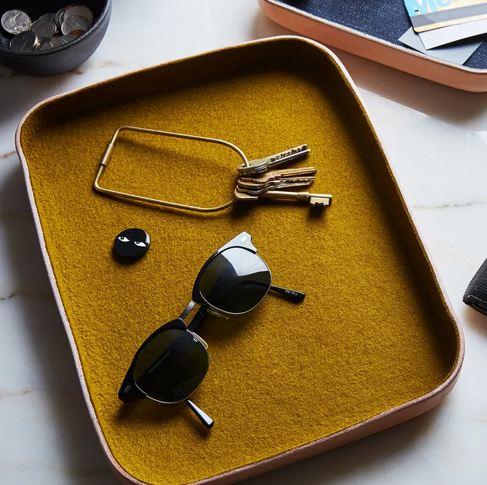 Felt & Leather Catch-All Tray