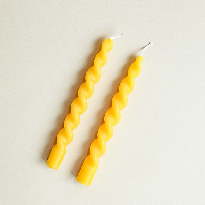 Beeswax Taper Candle Pair