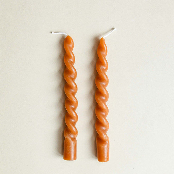 Beeswax Taper Candle Pair