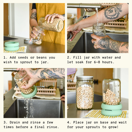 Guide on how to use food hugger sprout lid.