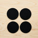 Black round pack of 4 coasters from Graf Lantz.