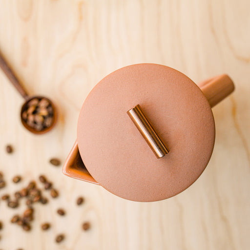 Top of sand ceramic french press.