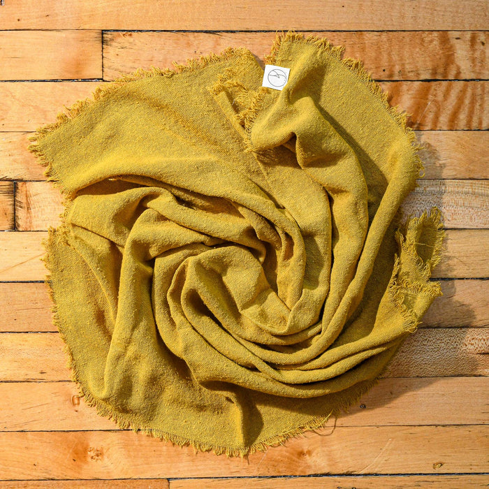 Solid dessert gold plant died raw silk bandana.