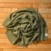 Solid olive plant died raw silk bandana.