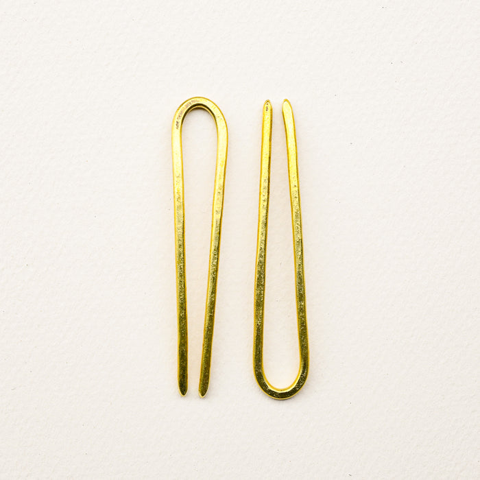 Handmade brass tiny duo bun pins. 