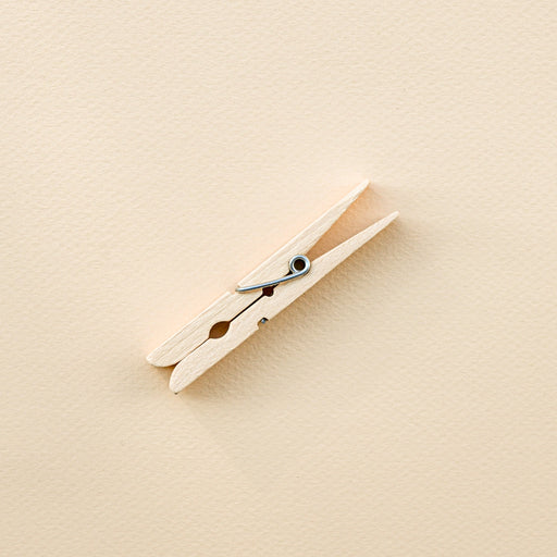 Singular classic wooden clothes pin.