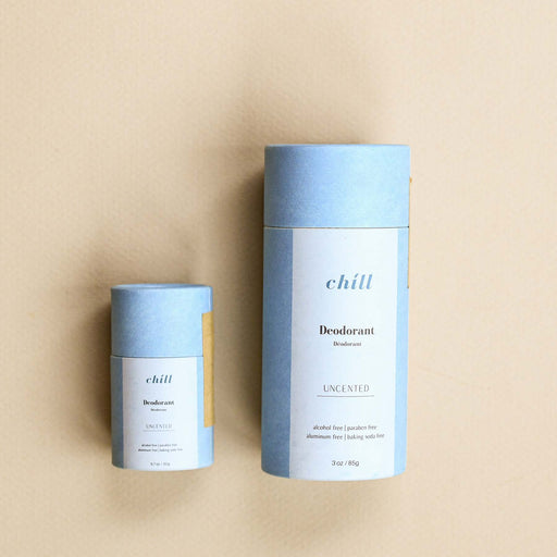 Mini and fullsize unscented deodorant sticks from Plantish.