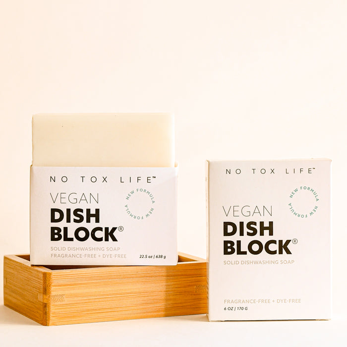 Zero-waste No Tox Life Solid Dishwashing soap blocks. In packaging. Both Huge and Small. 