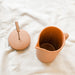 Sand french press with a glossy glaze interior.