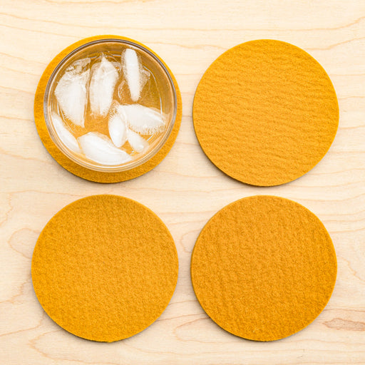 Turmeric round pack of 4 coasters from Graf Lantz.