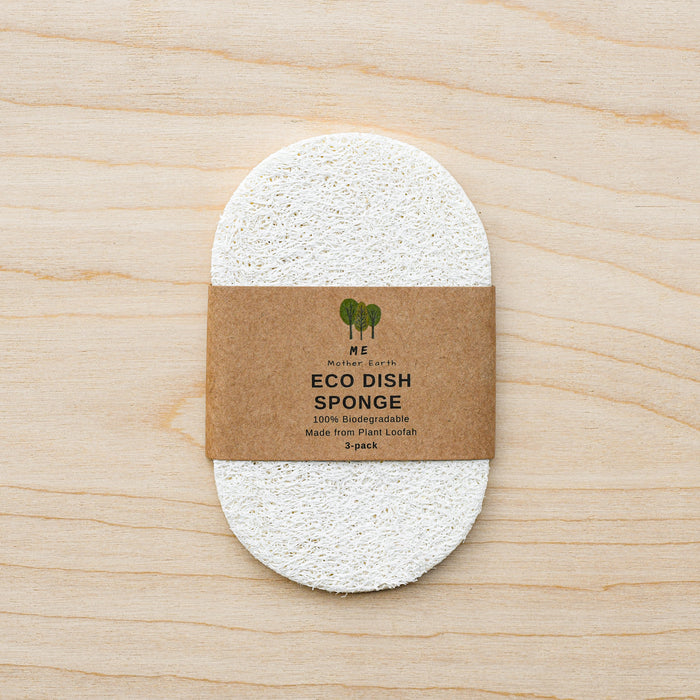 Eco sponge compostable natural loofah pack of three.