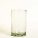 Clear recycled drinking glass from Mexico.