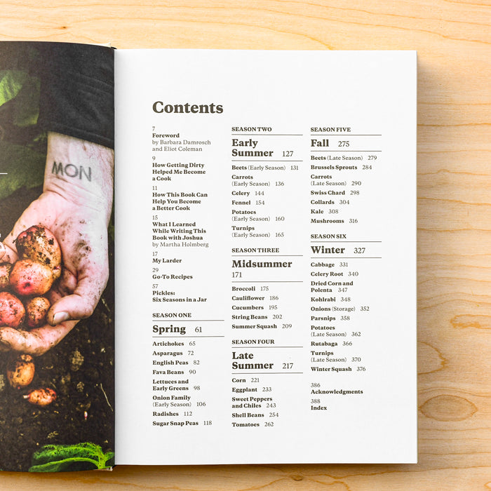 Six Seasons: A New Way with Vegetables table of contents. 