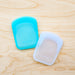 Stasher silicone medical and food grade safe reusable plastic bags. Pocket Duo in Clear and Aqua. 