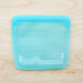 Stasher silicone medical and food grade safe reusable plastic bags. Sandwich flat bags in Aqua. 