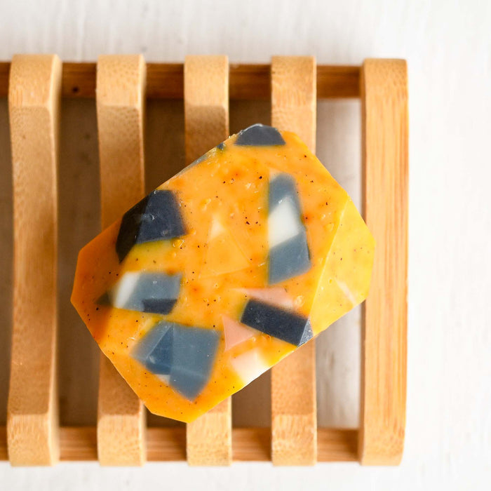 Vetiver and bergamot mini soap scrap soap gem bar. 