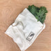 Cotton veggie crisper bags. Vejibag zero waste and plastic free. Keep vegetables fresh for longer.  Extra Large with Leafy Greens. 